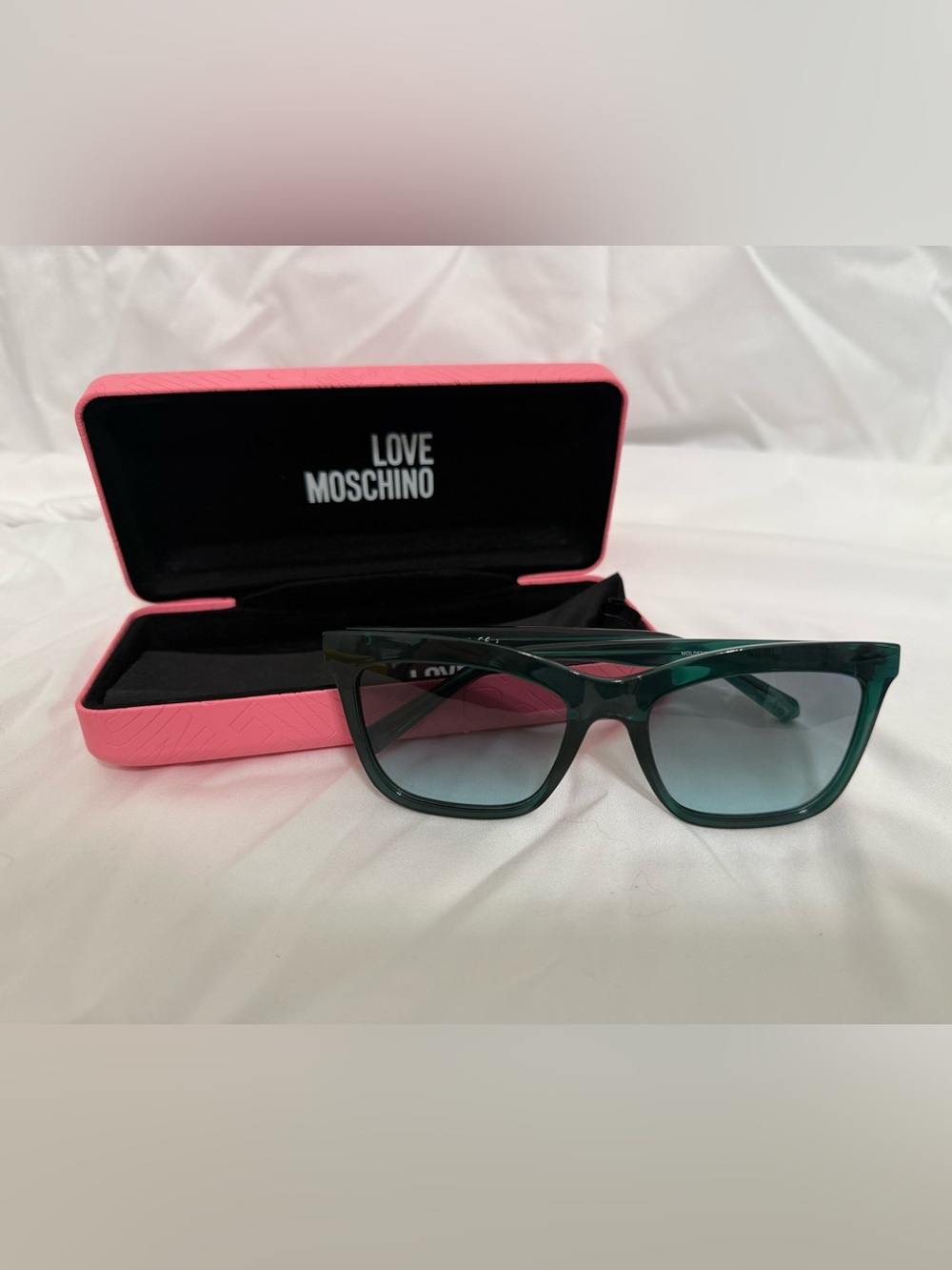 Love Moschino Dark Green Square Sunglasses with Gradient Lenses